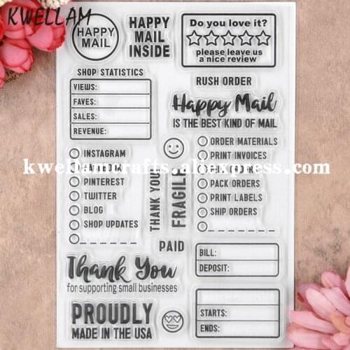 HAPPY MAIL THANK YOU Scrapbook DIY photo cards rubber stamp clear stamp transparent stamp 11x16cm KW8053109
