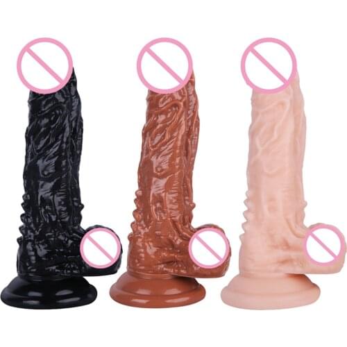 Silicone Realistic Dildo Strong Suction Cup Dildo Large Particles Prostate Massager Thick Dildo Anal Sex Toys for Women