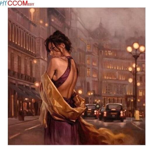Street beauty diamond painting cross stitch, diy, 5d, rhinestone painting, diamond embroidery scenery home decor craft gift
