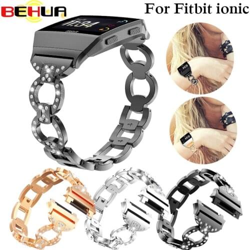 Smart Accessories wrist strap For Fitbit Ionic New Solid Stainless Steel Accessory Watch Band Strap Metal Band drop shipping