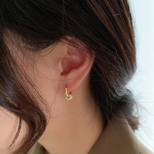 South Korea Dongdaemun earrings geometric metal circle ear buckle temperament net red fashion earrings simple ins female earring