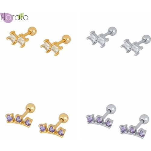 1 Pair 925 Sterling Silver Exquisite Charm Small Stud Earrings for Women Piercing Cartilage Earrings Jewelry Pendientes A30