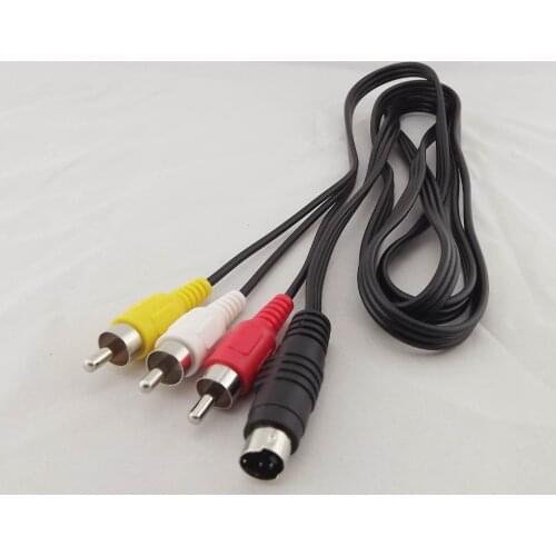 1pc 5ft 4 Pin S-Video Male To 3 RCA Male AV Audio Video Adapter Cable DVD PC TV