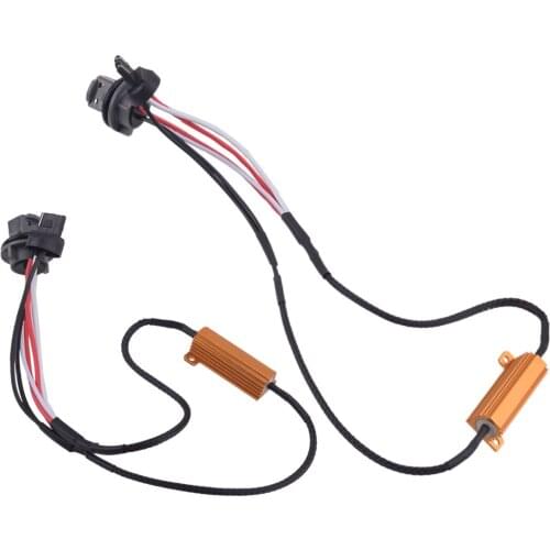 2pcs/Set Car 6-Ohm 7441 7443 7444 T20 LED Hyper Flash Error Free Fix Decoder Wiring Harness for Turn Signal Light