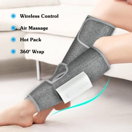 US Plug New Leg Massager With Air Compression Wireless Heating Massage Full Wrap Varicose Veins Physiotherapy Relief Pain