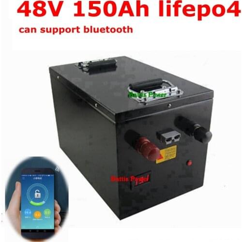2pcs waterproof Lifepo4 48v 150AH battery bluetooth BMS for 4800w Scooter bike golf cart Solar energy + 10A charger