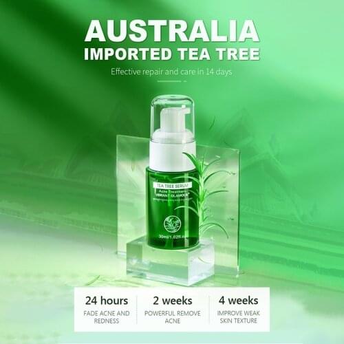 30ml Tea Tree Face Serum Skin Care Essence Acne Removal Treatment Repairing Reduce Acne Traces Soothe Skin
