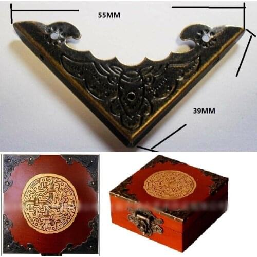 50pcs Wooden Box Angle Retro Packaging Decoration Bronze Color Corner Protector Box Album Scrapbook Decoration