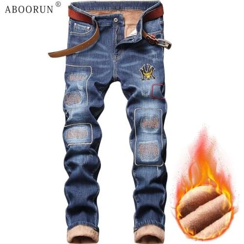 Мужские зимние джинсы ABOORUN China At AliExpress