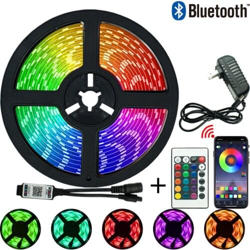 Bluetooth LED Strip Lights 5050 RGB 2835 Flexible Lamp Tape Ribbon With Diode DC12V 7.5M 10M 20M WIFI 32.8ft Holiday Xmas New Ye