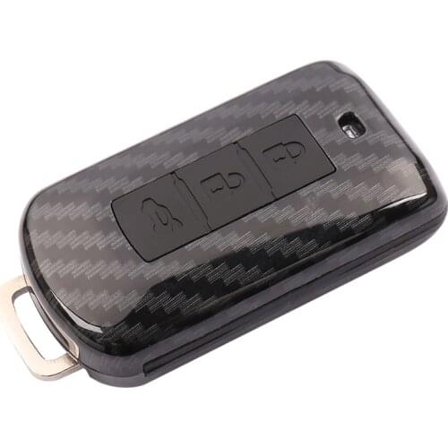 ABS carbon fiber pattern Car Key Case Cover For Mitsubishi Outlander Lancer 10 Pajero Sport EX ASX RVR Colt Grandis L200 Smart
