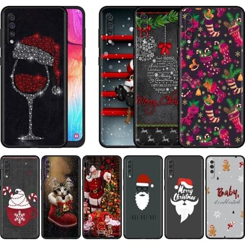 Phone Case For Samsung Galaxy A50 A70 A22 A10 A30 A20e A20s A40 A10s A90 5G A80 A7 A9 2018 TPU Cover Merry Christmas New Year