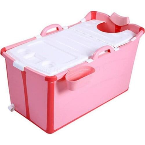 Childrens Double Bathtub Folding Enlarged Heat Preservation Bathtub Net Red Foldable Baby Plastic Adult Bathtub Household