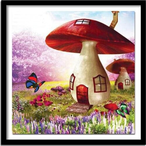 Diy 5d diamond mushroom cabin diamond painting cross stitch diamond embroidery kits full square drill arts D746