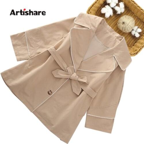 Girls Long Jacket Outerwear Solid Color Coat For Girls Casual Style Coat Kids Spring Autumn Childrens Clothing 6 8 10 12 14