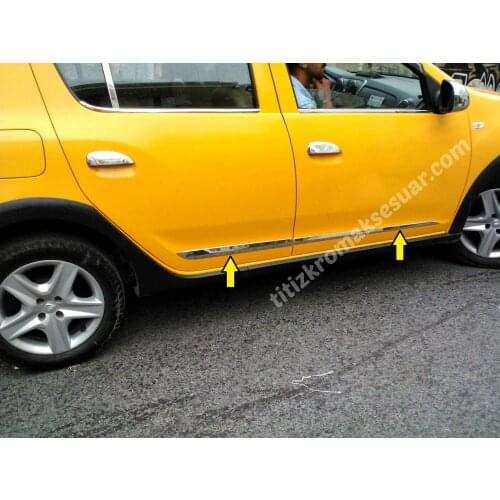 For Dacia Sandero Chrome Door Side Streamer 2012 2013 2014 2015 2016 and 4 Pieces Car Accessories Special Chrome Accessory