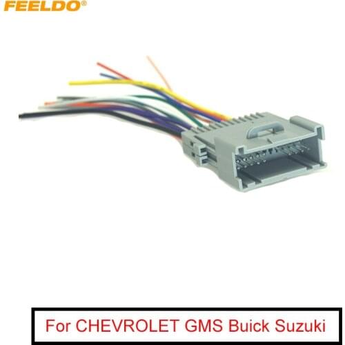 FEELDO Car Audio Radio Wire Harness Plug Cable For CHEVROLET GMS Buick Suzuki Install Aftermarket Stereo Adatper