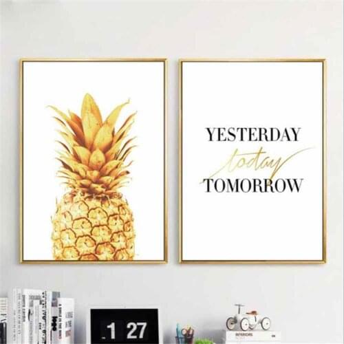 HAOCHU Cartoon Pineapple Poster For Living Room Home Decor Painting Print Poster Simple Nordic Wall Picture Canvas Painting