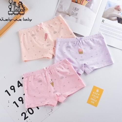 Girls Cotton Underwear Children Soft Comfortable & Breathable Underpanties Kids Lovely Cartoon Printing Panties 12pcs/pack