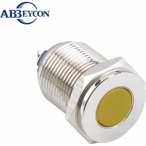 IN84 good price 16mm blue LED metal pilot lamp 12V indicator light 16mm indicator lamp