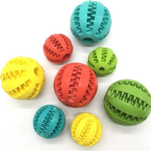 Pet Dog Toy Interactive Rubber Balls Pet Dog Cat Puppy Chew Toys Ball Teeth Chew Toys Tooth Cleaning Balls Food