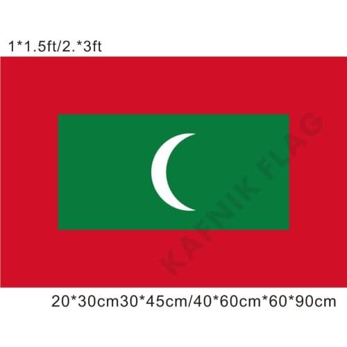 KAFNIK,free shipping 20*30cm/30*45cm/40*60cm/60*90cm small flags Maldives Flag for Countries World Event Decorative Flags