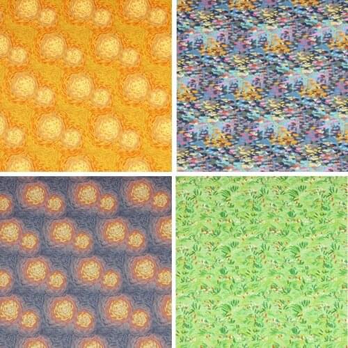 Oil Painting Style Printed Pure Cotton Fabric By The Yard Sew Dress Clothes Home Decor Patchwork Needlework DIY Material 2021