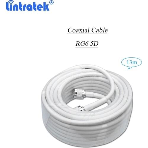 13 Meters White Cable N male To N male 50ohm RG6 5D Coaxial Cable For 2G 3G 4G Signal Booster Mobile Phone Repeater Amplifier