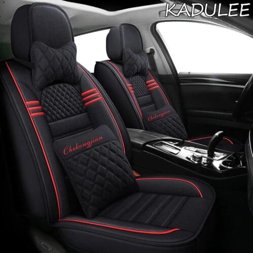 KADULEE FLAX car seat cover set for lada granta subaru forester haval h2 h3 nissan patrol y61 kia rio 3/4 seat cover cars