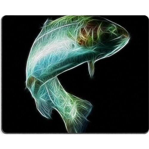 Mouse mat Gaming mouse pad) Mouse Pad Natural Rubber Mousepad Adult trout fish isolated on black