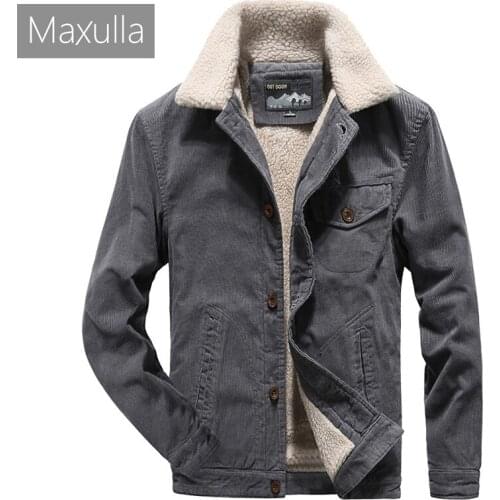Maxulla Mens wind coat short Winter Mens warm Coats Thick corduroy jacket Men Fur Fleece Motorcycle Coats Clothing Mla062