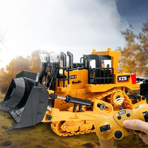 1:24 Diecast Toy 2.4G Remote Control Toy Car Bulldozer Realistic Safe ABS Diecast Construction Model Toys for Gift