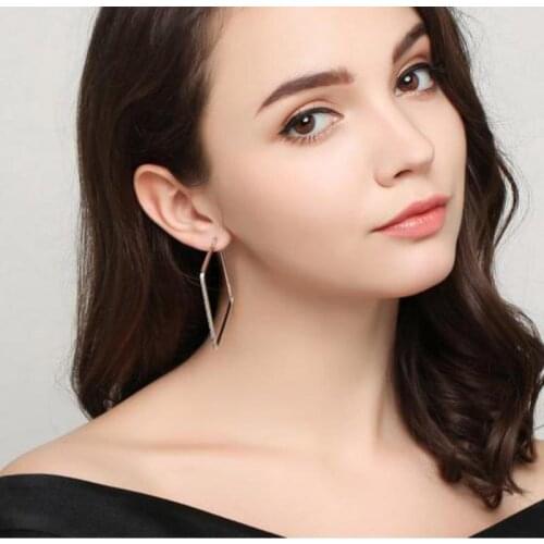 Trendy White Alloy Personality Exaggerated Square Large Round Earrings Women Gifts Jewelry, Long Statement Bohemian Earrings