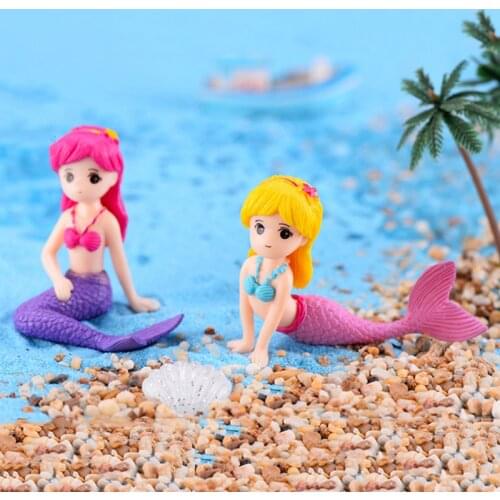 Sexy Mermaid Fairy Garden Miniatures Gnomes Moss Terrariums Resin Crafts Figurines For Home Decoration Mini Figures
