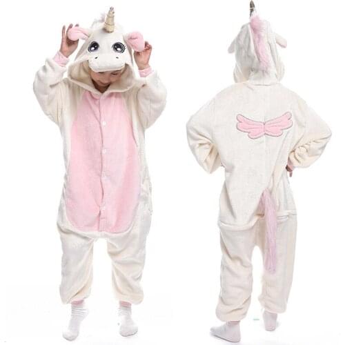 Animal Pajamas Child Elephant Onesies Kids Winter Flannel Sleepwear Baby Girls Unicorn Jumpsuit Childrens Panda Pajama