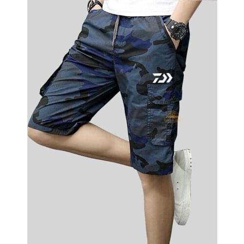 Fishing Shorts Daiwa Summer Mens Camouflage Tooling Loose Cropped Trousers Outdoor Sports Fashion Beach Elastic Waist Shorts
