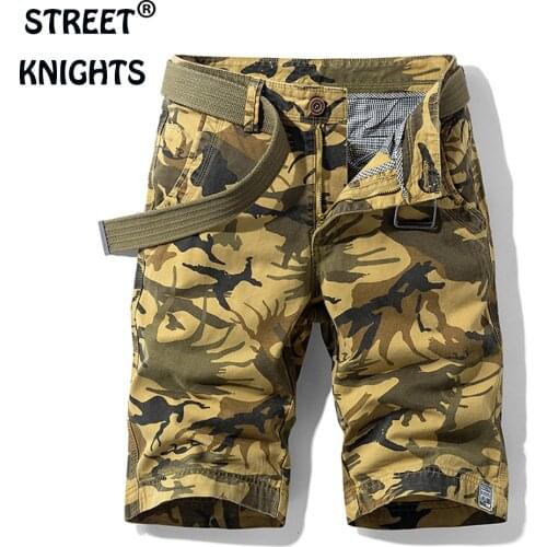 2021 Summer New Camouflage Multi-Pockets Cargo Shorts Men Khaki Jogger Military Cargo Shorts Men Cotton Casual Loose Men Shorts