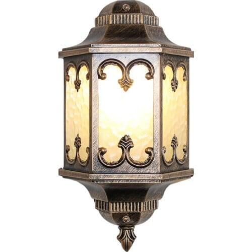 Courtyard antique Outdoor wall sconce Wall Lamp aluminum porch lights Waterproof Wall Light Aisle walkway garden light Luminaire