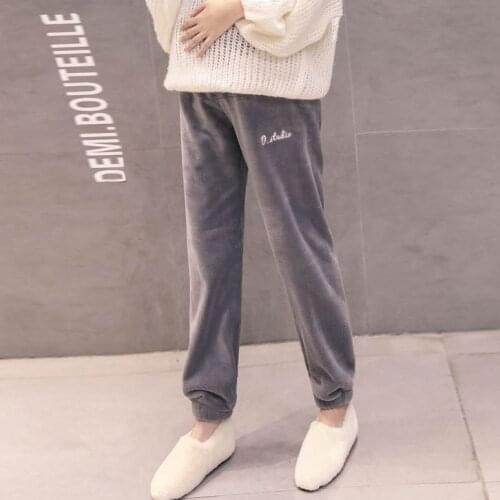 Pregnant women warm pants autumn and winter plus velvet thickening home casual pants pregnant women Lantern pants stomach lift