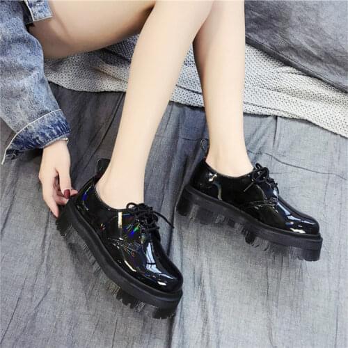 Spring Autumn Fashion New Women Platform Shoes Genuine Leather Casual Shoes Woman Flats Lace Up Oxford Shoes For Women Shoes