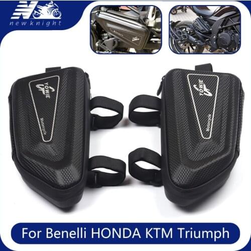 For Benelli HONDA Triumph DUCATI Motorcycle Universal Modified Waterproof Tool Storage Side Package Hard Case Triangle Bag Kit