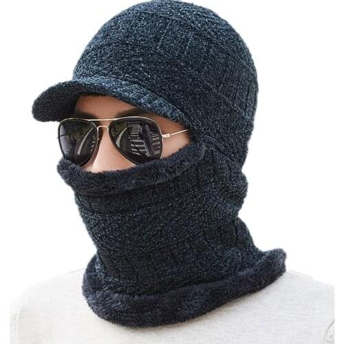 Knitted Hat Scarf Winter Skullies Beanies Female Winter Hats For Women Men Baggy Ring Warm Thicken Fashion Cap Hats 2018