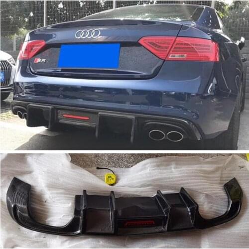 High Quality REAL CARBON FIBER REAR BUMPER TRUNK LIP SPOILER DIFFUSER For Audi A5 S5 Sline 2door/4door 2012 2013 2014 2015 2016