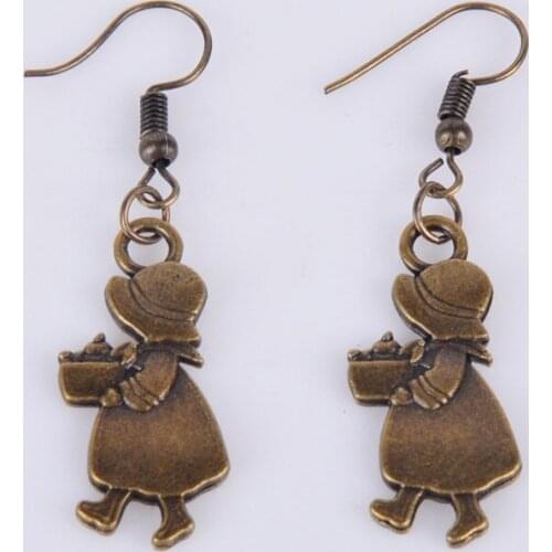 14*29MM Antique bronze color vintage Autumn harves earrings for women earing metal alloy drop dangle earring jewelry fashion