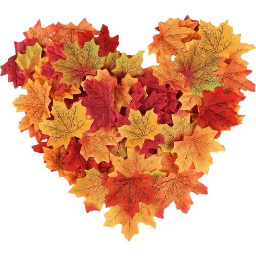 200pcs Autumn Maple Leaves Fall Leaf Wedding Home Garden Decoration