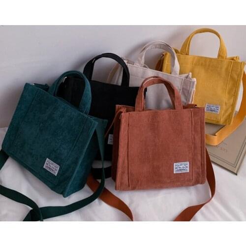 2021 Small Corduroy Bag Womens Shoulder Bag Designer Girls Handbags Female Shopper Bag Crossbody Bag Vintage Book Messenger Bag