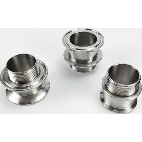 DN25(33mm) Tri-Clamp Adapter 1.5"(38mm)OD50.5, External Thread With Silicone Gasket Or Nut, SS304