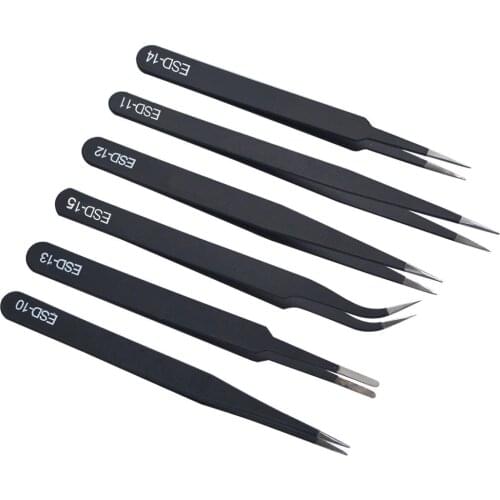 Free shipping 1.5mm New Anti-Static Stainless Steel Industrial Tweezer Mobile Phone Repair Tools