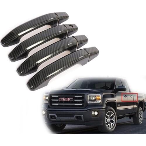 ABS Carbon Fiber Exterior Door Handle Covers for Chevrolet Silverado GMC Sierra 1500 2500 3500 2014-2029