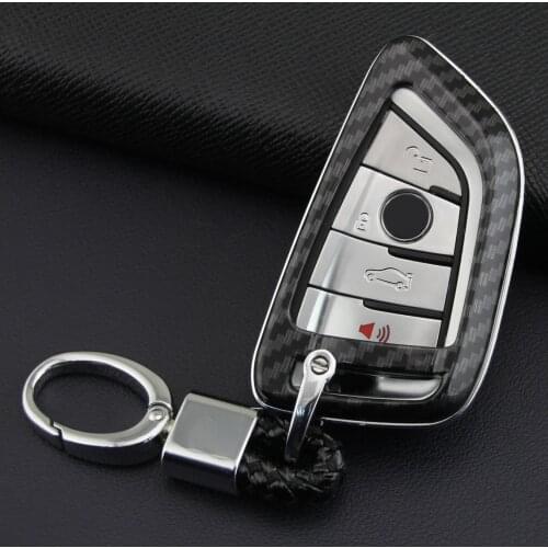 Carbon Fiber Hard Key Cover Fob Case Chain For BMW New 3 5 6 7 Series X1 X2 X3 X4 X5 X6 F15 F16 G05 G20 G30 G31 G32 G11 G01 F48